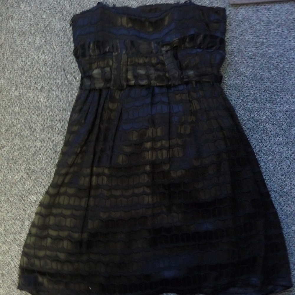 NWOT Black Mini Strapless Dress Designer Sample - Picture 4 of 8